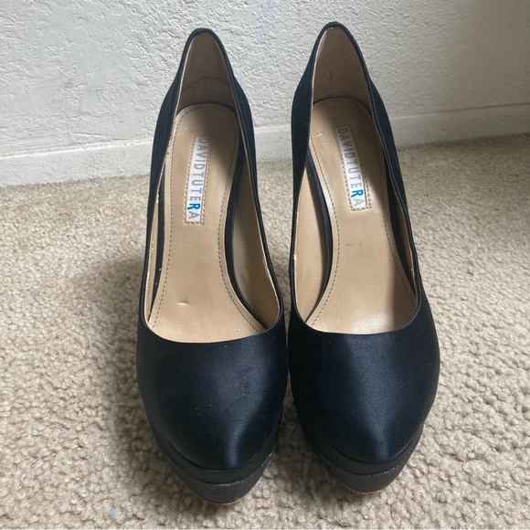 David Tutera Black GRAND Platform Glitter Heels Pumps - Picture 2 of 13